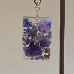 1/20 14K~Natural Crushed Ruby & Sapphire Corundum In Handmade Resin Pendant